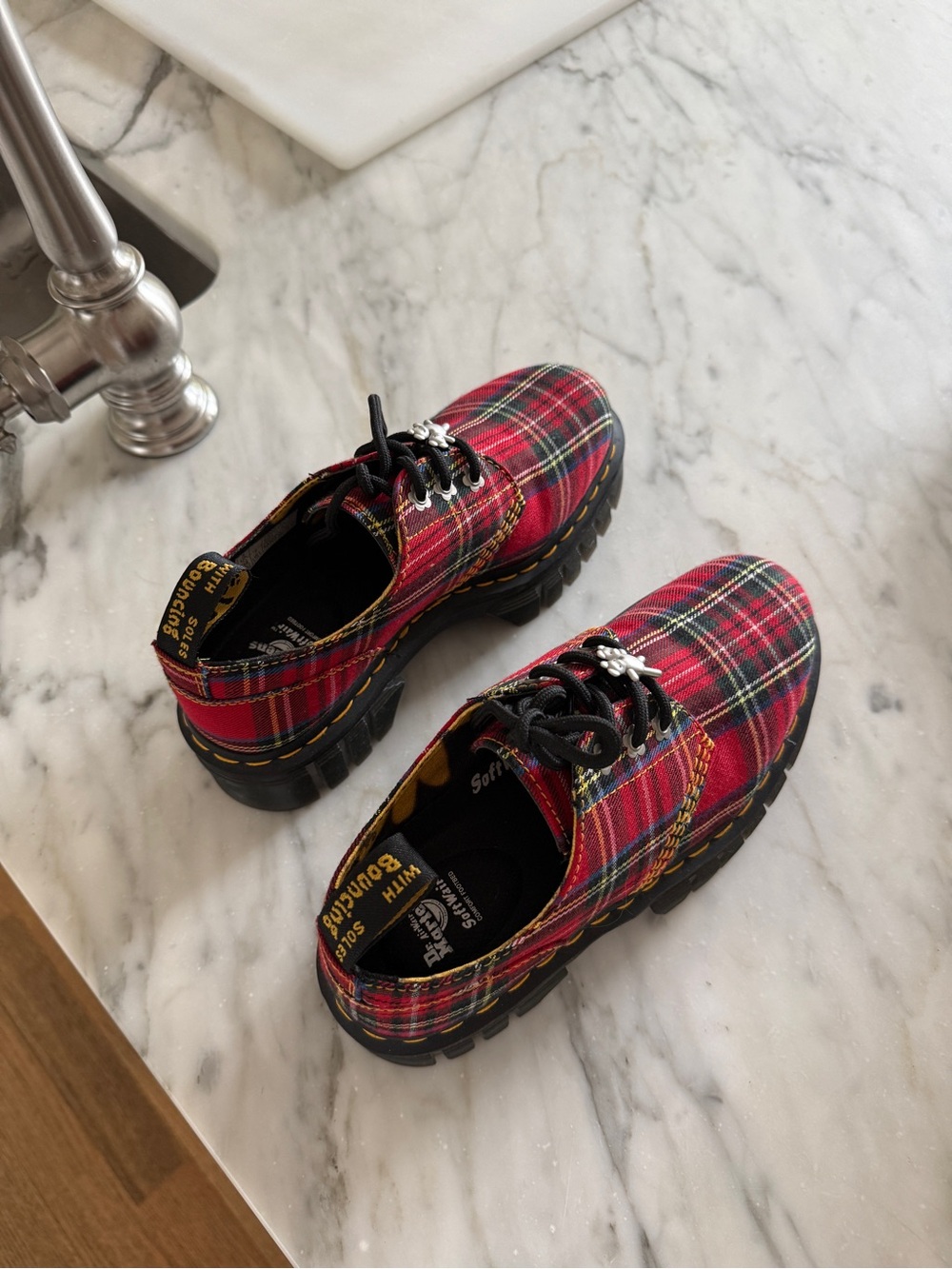 Dr. Martens Audrick Heaven by MJ Tartan platform shoes NWT